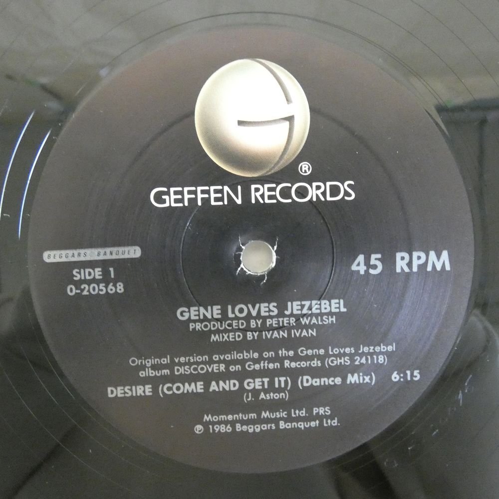46070089;【US盤/12inch/45RPM/シュリンク/美盤】Gene Loves Jezebel / Desire (Come And Get It)の画像3