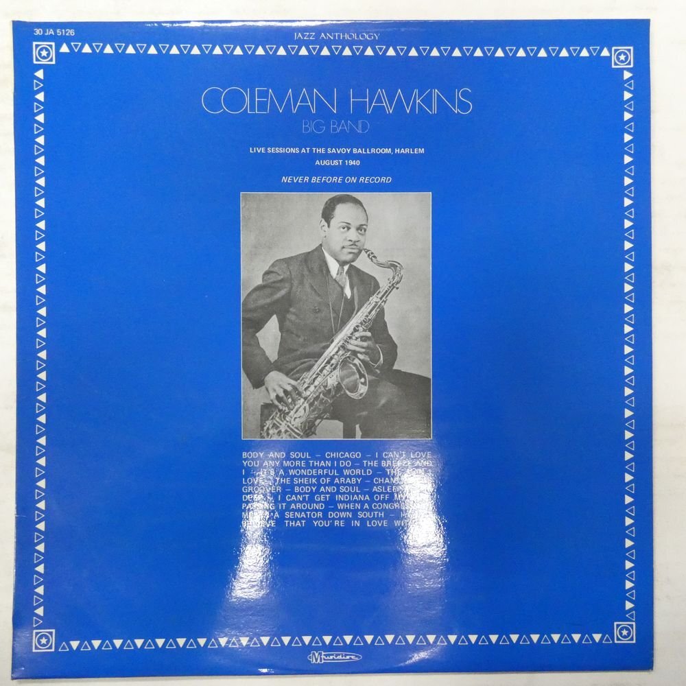 46070190;【France盤/Musidisc/コーティングジャケ/美盤】Coleman Hawkins Big Band / Live Sessions At The Savoy Ballroom, Harlemの画像1