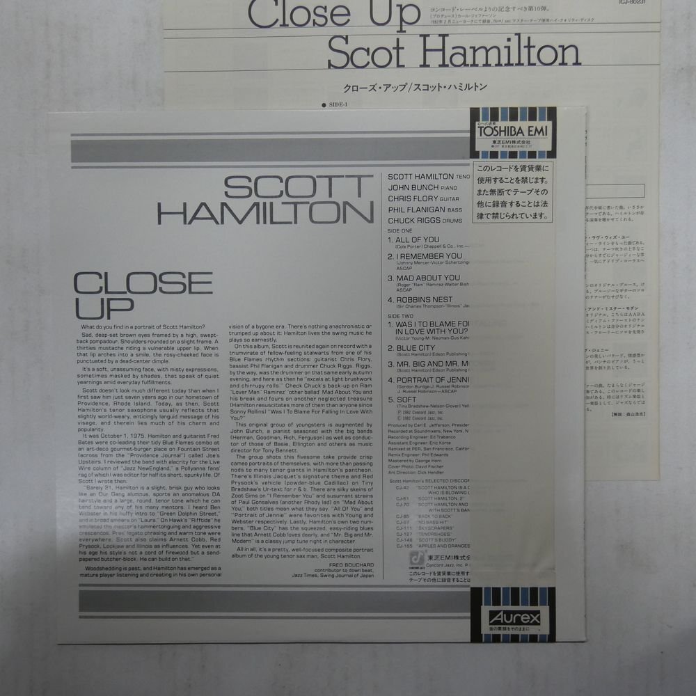 46070622;【帯付/CONCORD JAZZ/美盤】Scott Hamilton / Close Upの画像2