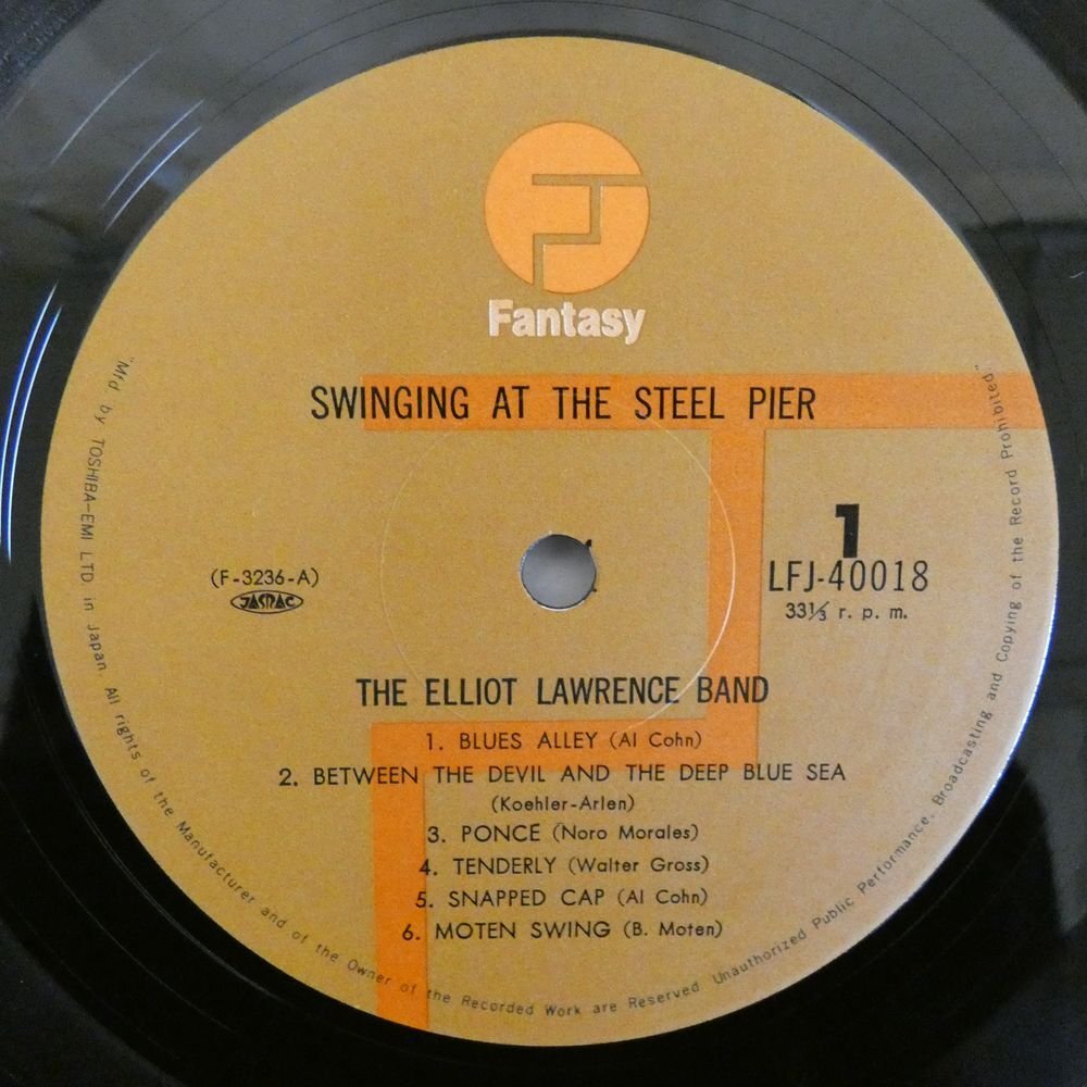 46070754;【帯付/Fantasy/MONO/美盤】The Elliot Lawrence Band / Swinging At The Steel Pierの画像3