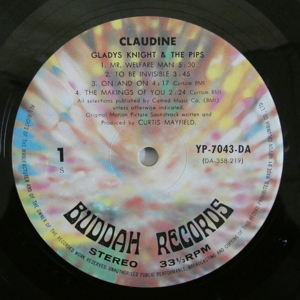 46070873;【国内盤】Gladys Knight & The Pips , Curtis Mayfield / Claudineの画像3