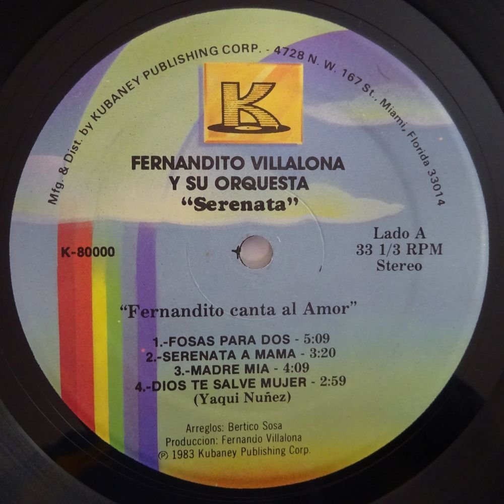 11185399;【Dominican Republic盤/Latin】Fernandito Villalona / Fernandito...Canta Al Amorの画像3