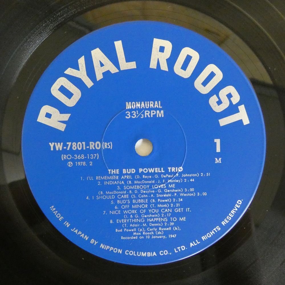 46071131;【国内盤/ROYAL ROOST/MONO/美盤】The Bud Powell Trio / S.T. バド・パウエルの芸術_画像3