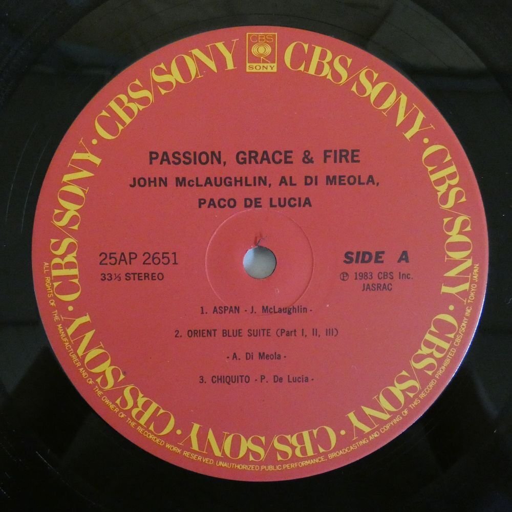 46071113;【国内盤】John McLaughlin - Al Di Meola - Paco De Lucia / Passion, Grace & Fire 情炎の画像3