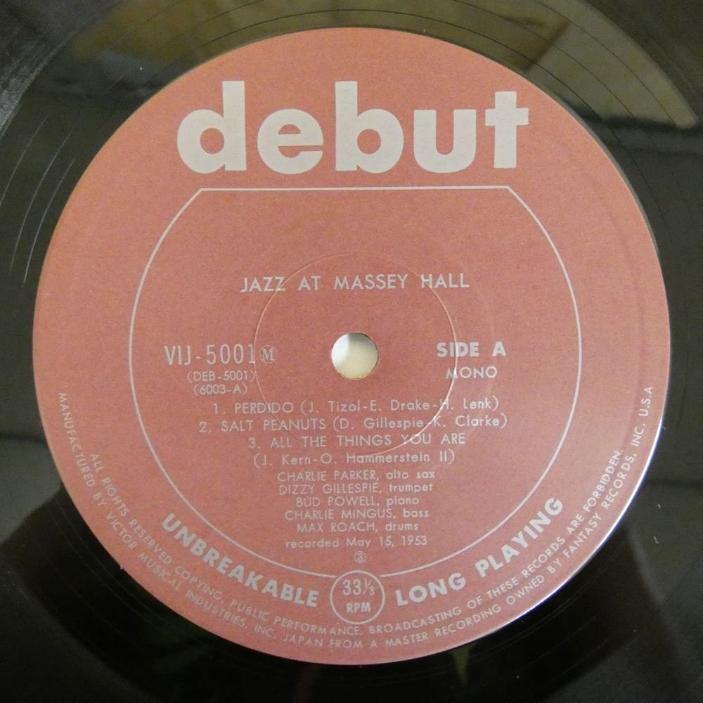 46071208;【国内盤/debut/MONO/美盤】The Quintet / Jazz At Massey Hallの画像3