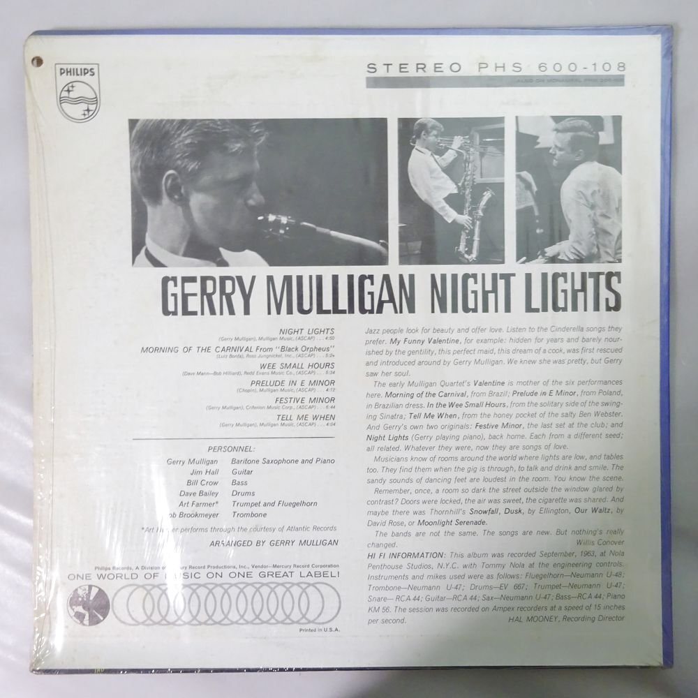 11185544;【US盤/Philips/シュリンク】Gerry Mulligan / Night Lights_画像2