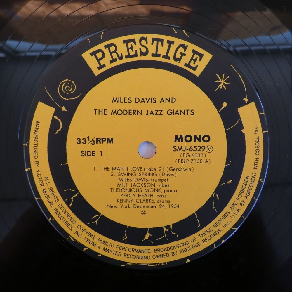 46071423;【国内盤/Prestige/MONO/美盤】Miles Davis / Miles Davis And The Modern Jazz Giantsの画像3