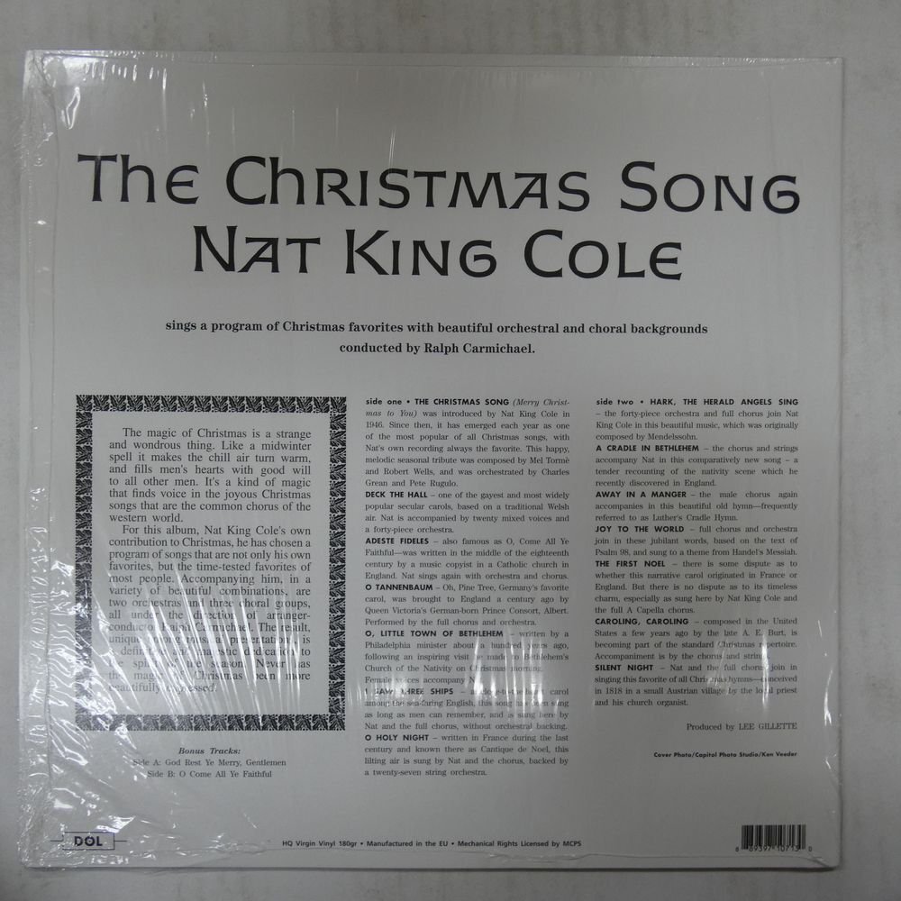 46071668;【Europe盤/DOL/高音質180g重量盤/GoldVinyl/シュリンク】Nat King Cole / The Christmas Song_画像2