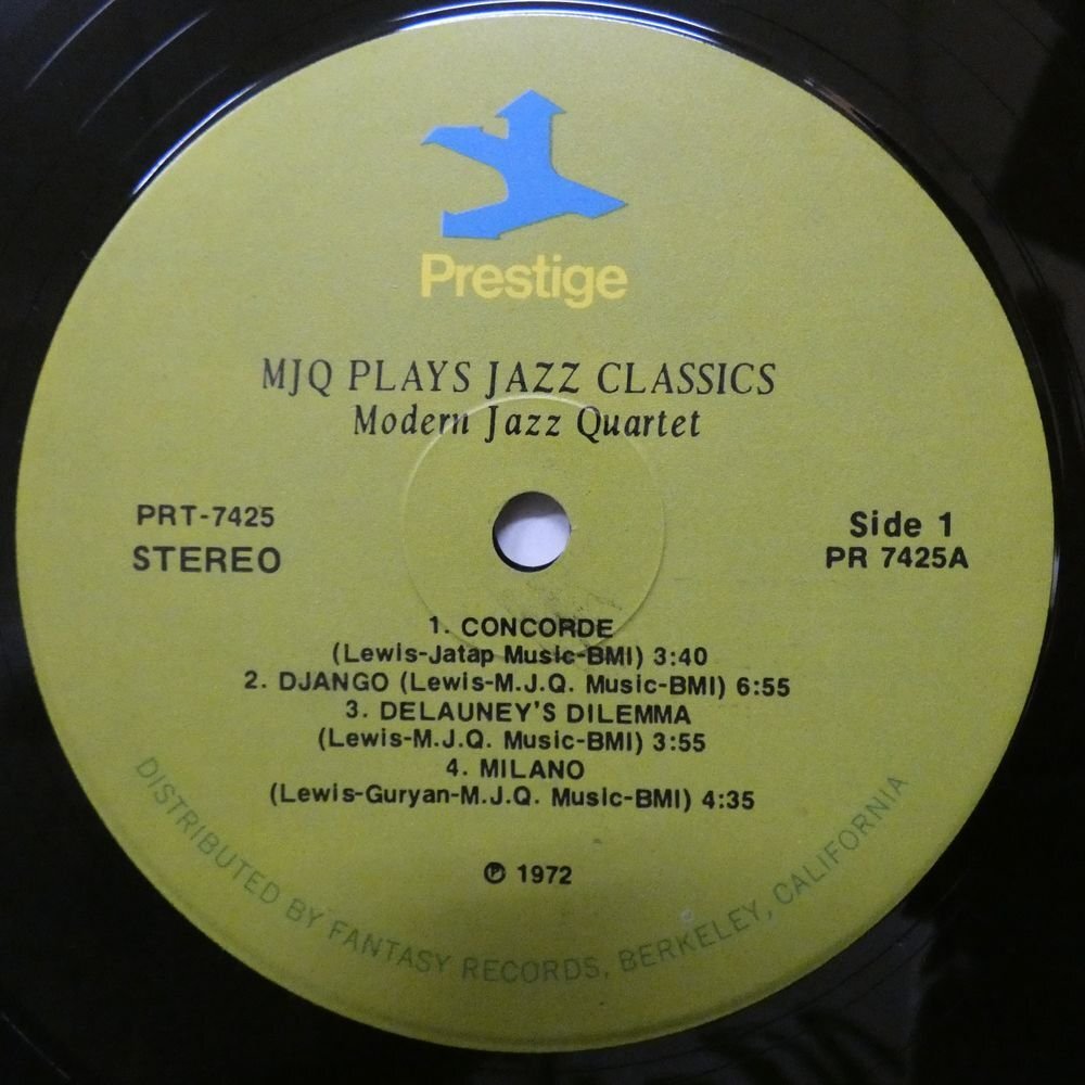 46071652;【US盤/Prestige】The Modern Jazz Quartet Plays Jazz Classicsの画像3
