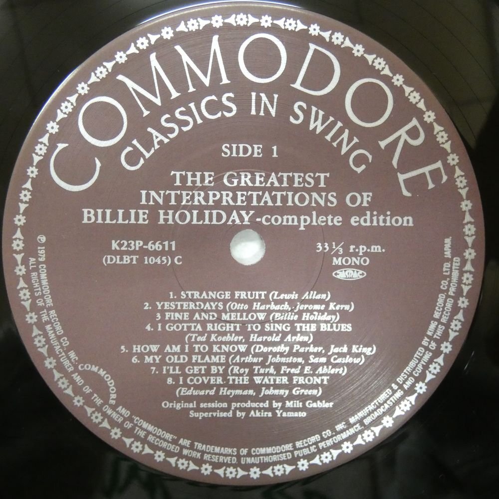 46071675;【帯付/COMMODORE/MONO/美盤】Billie Holiday / The Greatest Interpretations Of Billie Holiday-Complete Edition 奇妙な果実の画像3