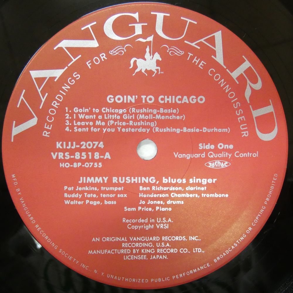 46071757;【帯付/VANGUARD/MONO/美盤】Jimmy Rushing / Jimmy Rushing's All Stars Going To Chicagoの画像3