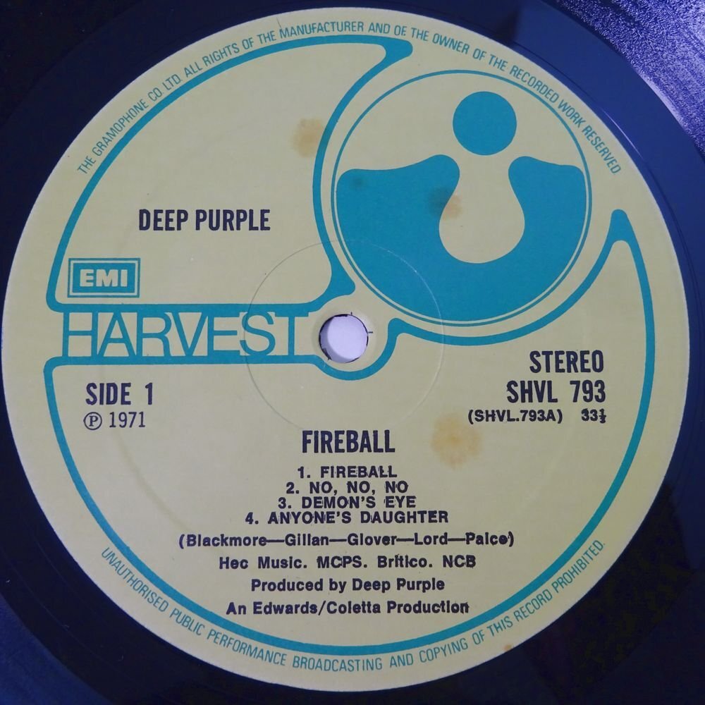 10024385;【UK初期プレス/GRAMOリム/フルテクスチャージャケ】Deep Purple / Fireball_画像3