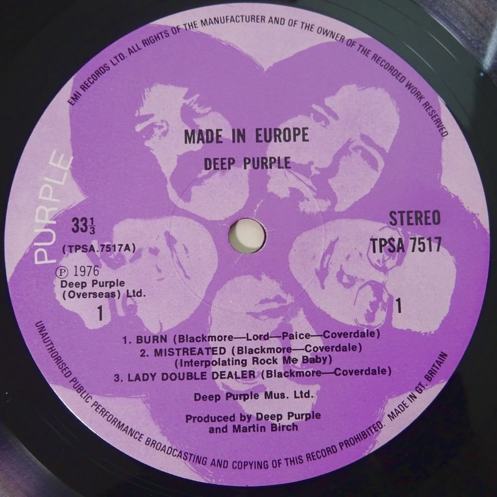 10024398;【美盤/UK初期プレス/マトA1B1】Deep Purple / Made In Europe_画像3