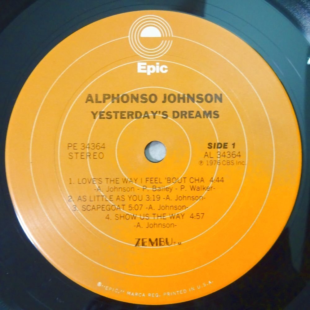 11185738;【US盤/Epic】Alphonso Johnson / Yesterday's Dreamsの画像3