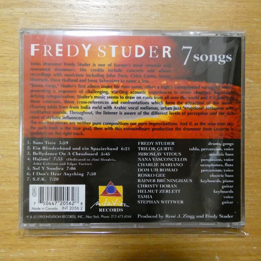 750447205628;【CD/未来派ジャズロック怪作】FREDY STUDER / SEVEN SONGS INT-20562の画像2