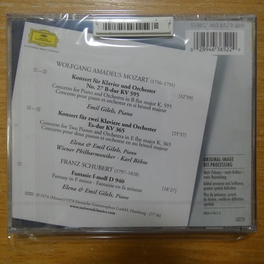 41097626;【未開封/CD】BOHM / MOZART:PIANO CONCERTOS K.595&365(4636522)の画像2