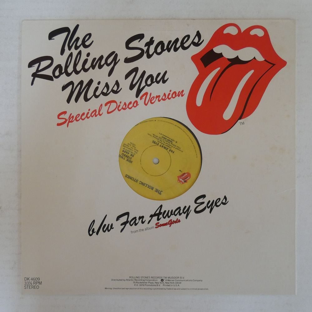 46072205;【US盤/12inch】The Rolling Stones/Miss You (Special Disco Version)_画像2
