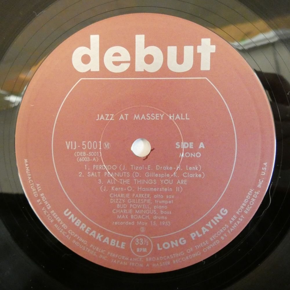 46072352;【国内盤/debut/MONO/美盤】The Quintet / Jazz At Massey Hallの画像3