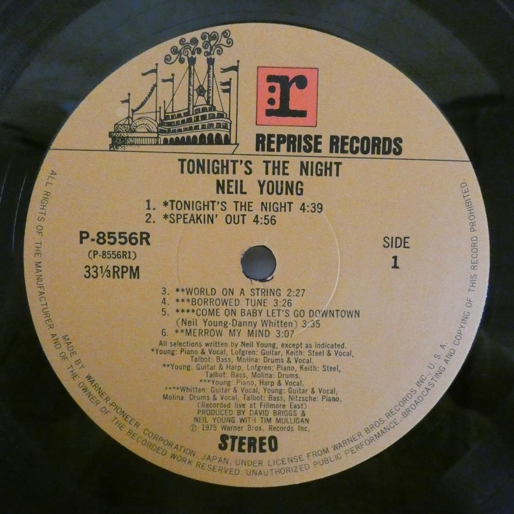 47056465;【国内盤/テクスチャージャケット/見開き】Neil Young / Tonight's The Night 今宵その夜の画像3