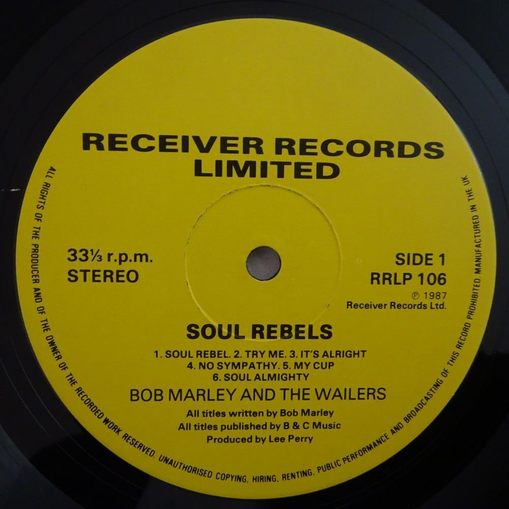 11186160;【UK盤/Receiver】Bob Marley And The Wailers / Soul Rebelsの画像3