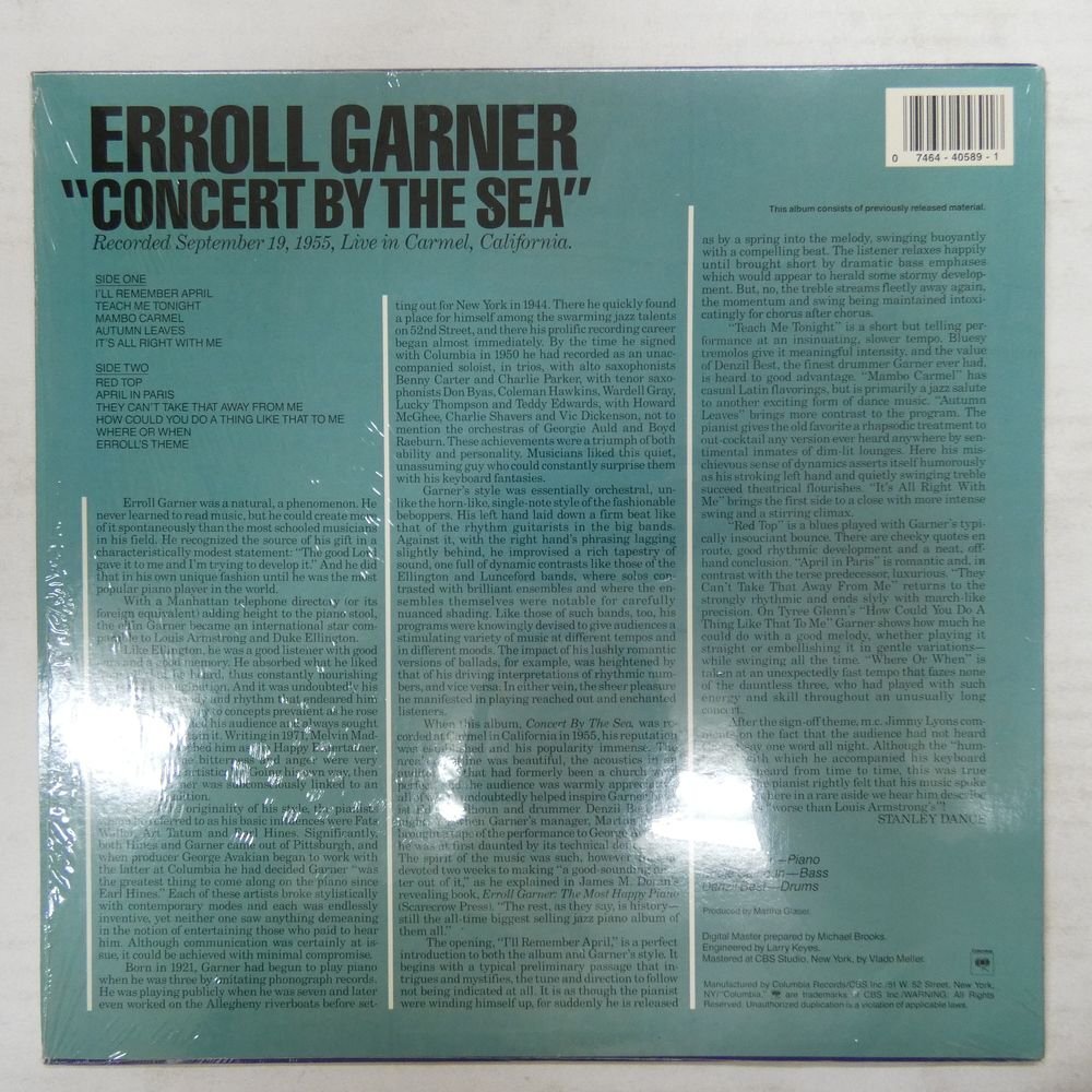 46072534;【US盤/Columbia/シュリンク】Erroll Garner / Concert By The Seaの画像2
