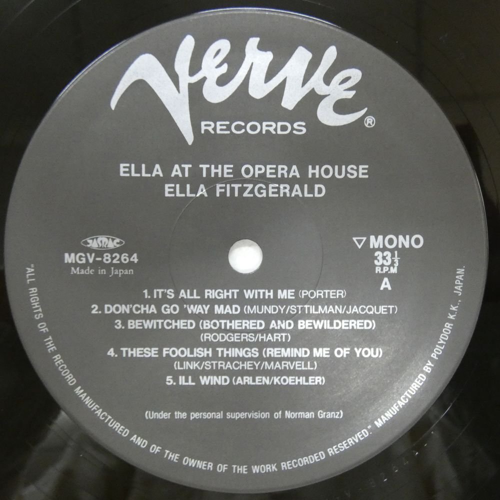 46072593;【帯付/Verve/MONO/美盤】Ella Fitzgerald / Ella Fitzgerald At The Opera Houseの画像3