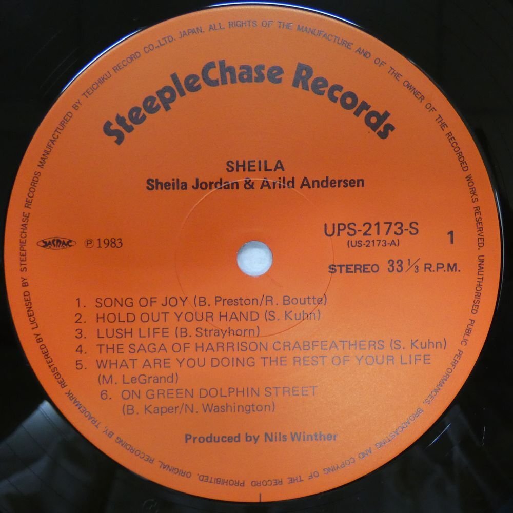 46072597;【帯付/SteepleChase/美盤】Sheila Jordan, Arild Andersen / Sheilaの画像3
