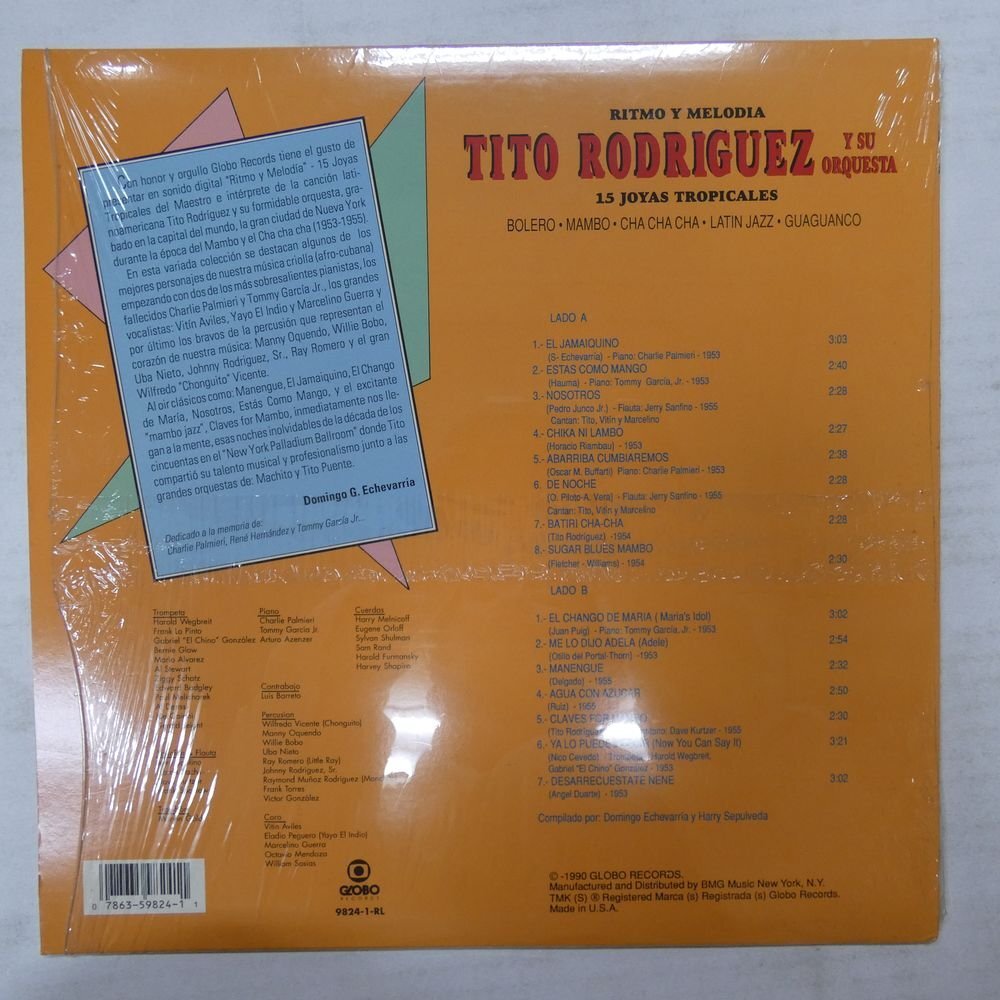 46072720;【US盤/Latin/シュリンク】Tito Rodriguez / Ritmo y Melodia 15 Joyas Tropicalesの画像2