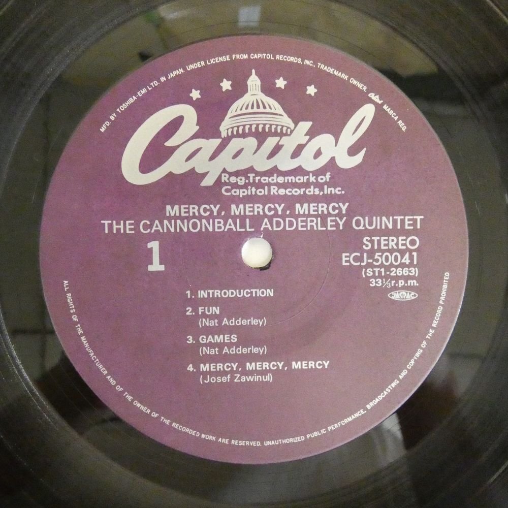 47056981;【国内盤】The Cannonball Adderley Quintet / Mercy, Mercy, Mercy! - Live At The Clubの画像3