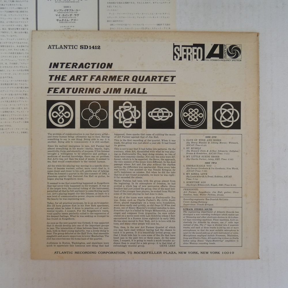 47057020;【国内盤】The Art Farmer Quartet featuring Jim Hall / Interactionの画像2