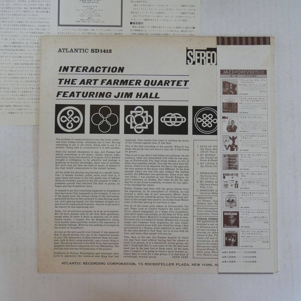 47057044;【帯付】The Art Farmer Quartet featuring Jim Hall / Interactionの画像2