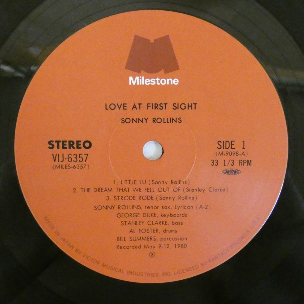 47057147;【国内盤/美盤/Milestone】Sonny Rollins / Love At First Sightの画像3