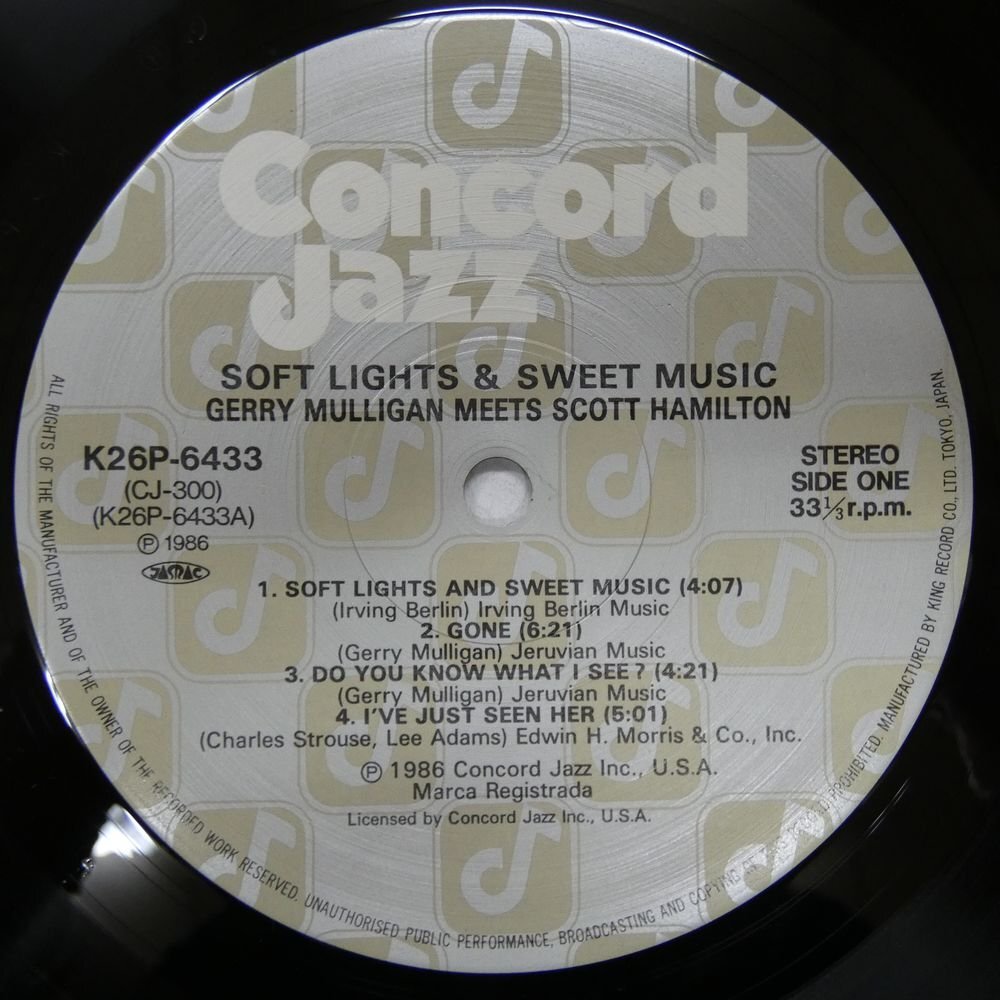 47057284;【帯付/ConcordJazz】Gerry Mulligan meets Scott Hamilton / Soft Lights & Sweet Musicの画像3