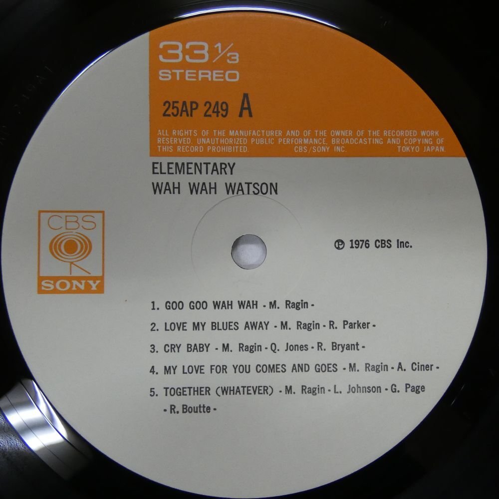 47057278;【国内盤】Wah Wah Watson / Elementaryの画像3