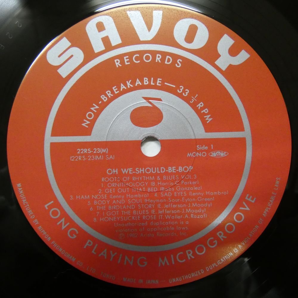 47057405;【帯付/美盤/Savoy/MONO】V.A. / Roots of Rhythm & Blues Vol.3 - Oh We-Should-Be-Bop バップ・ヴォーカルの画像3