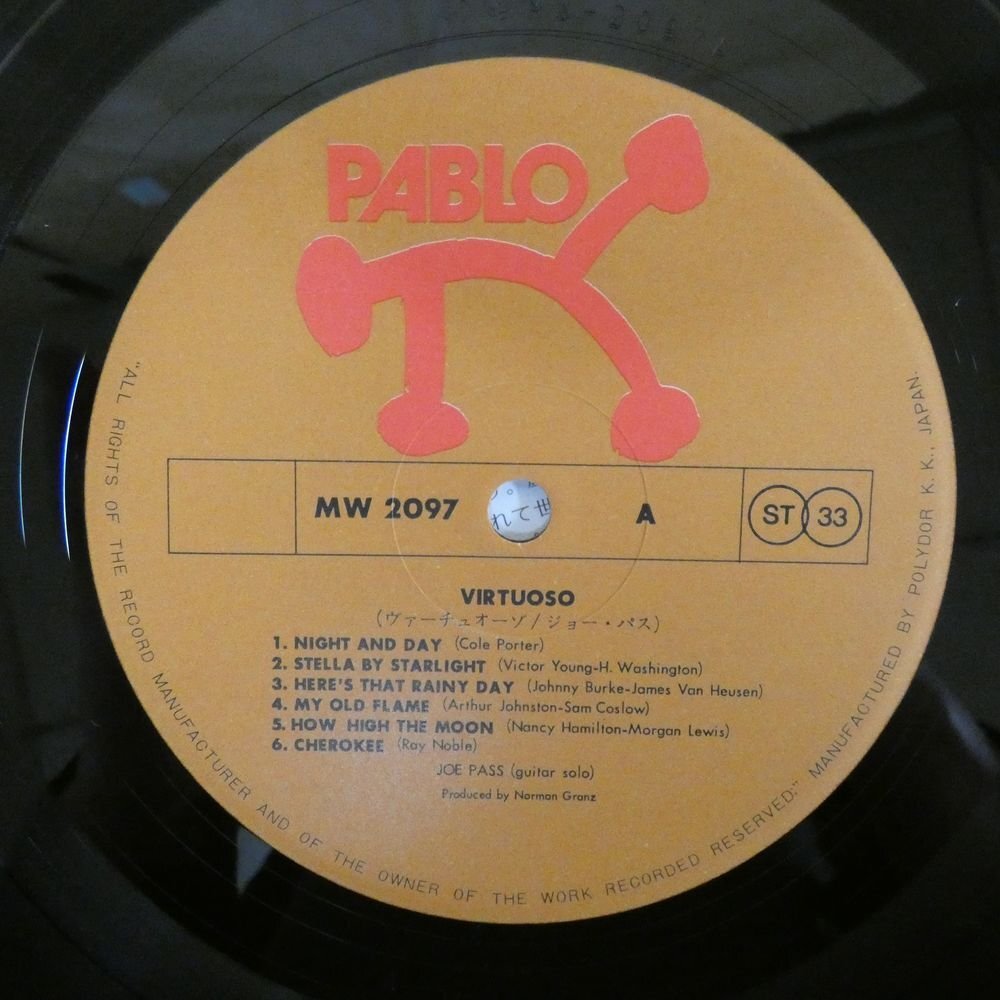 46073032;【国内盤/PABLO/美盤】Joe Pass / Virtuosoの画像3