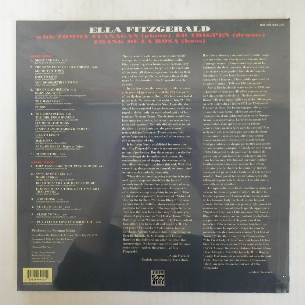 46073346;【未開封/US盤/OJC PABLO】Ella Fitzgerald / Ella A Niceの画像2