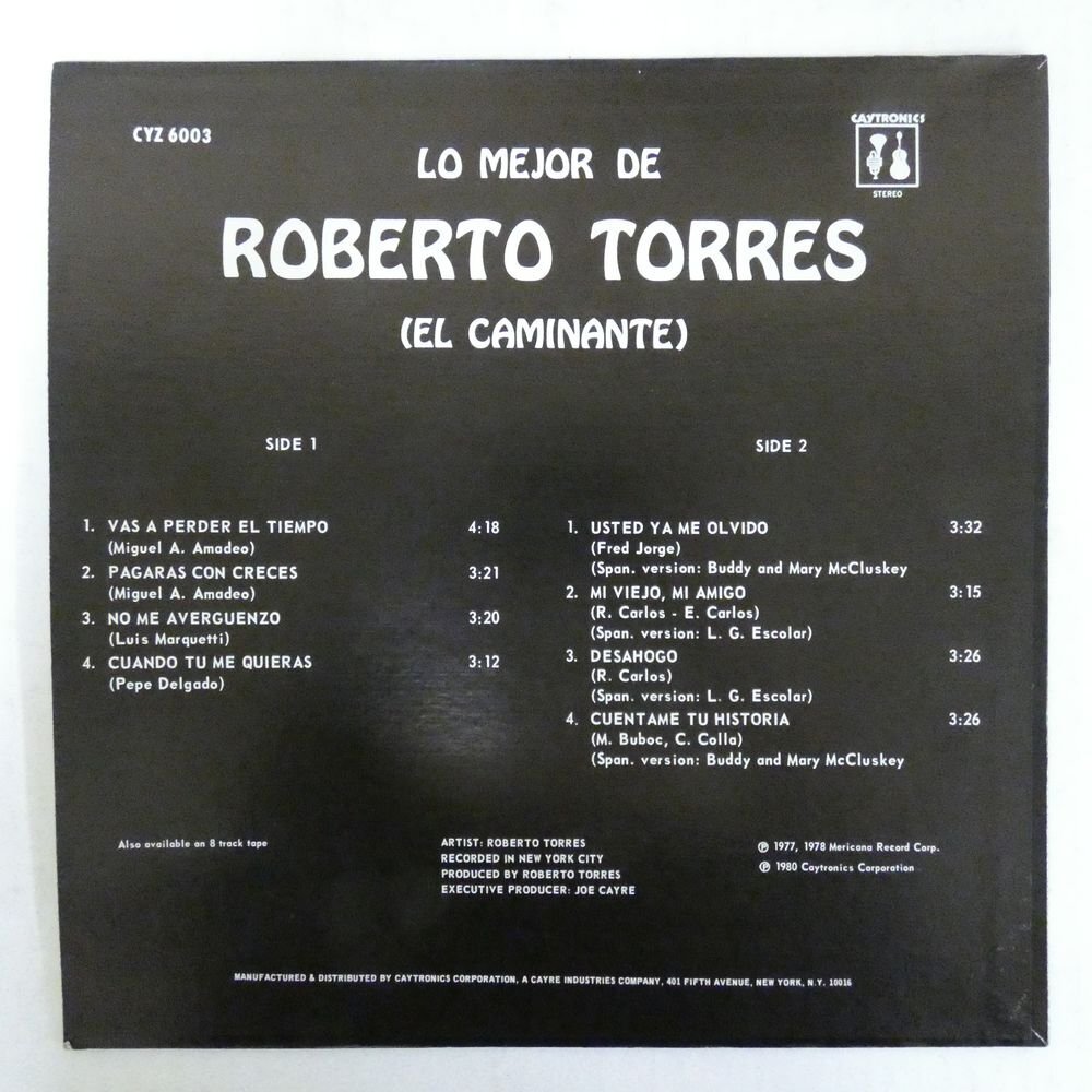 46073371;【US盤/Latin】Roberto Torres / Lo Mejor De Roberto Torres (El Caminante)の画像2