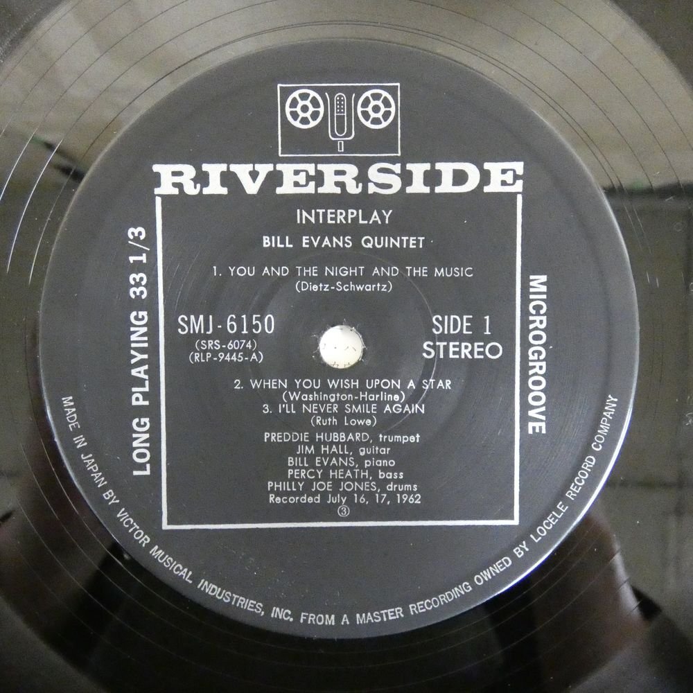 46072969;【国内盤/RIVERSIDE/美盤】Bill Evans Quintet ビル・エヴァンス / Interplay インタープレイの画像3
