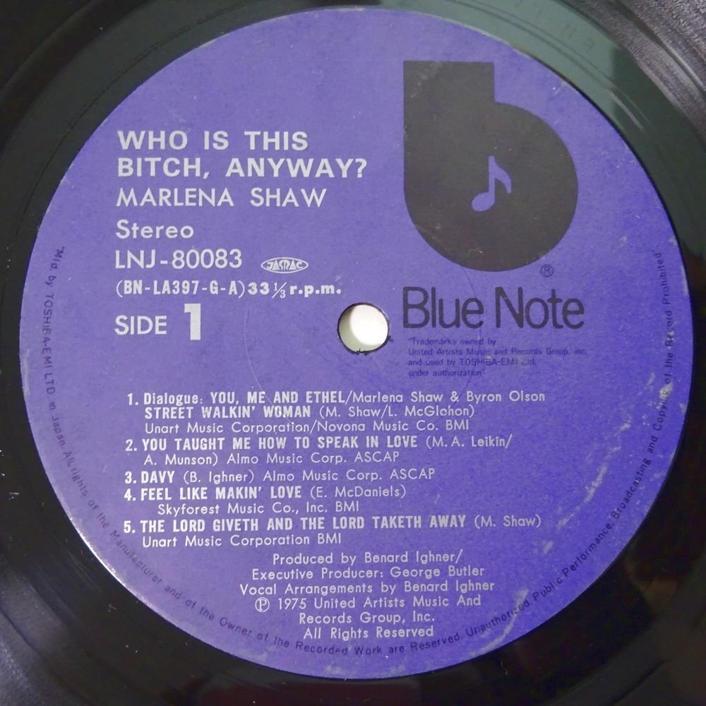 10025164;【国内盤/Blue Note】Marlena Shaw / Who Is This Bitch, Anyway?