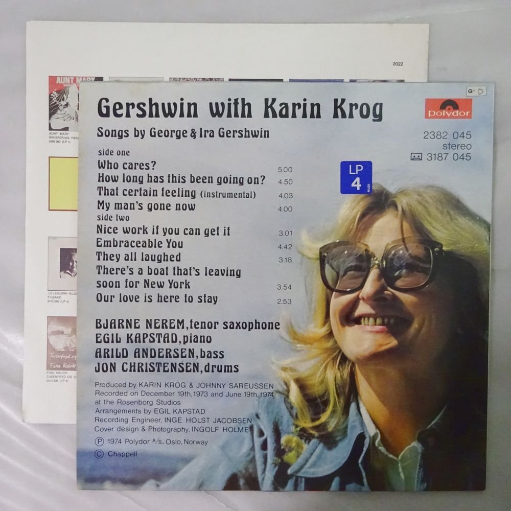 10025161;【Norway盤/コーティングジャケ/Polydor】Karin Krog / Gershwin With Karin Krogの画像2