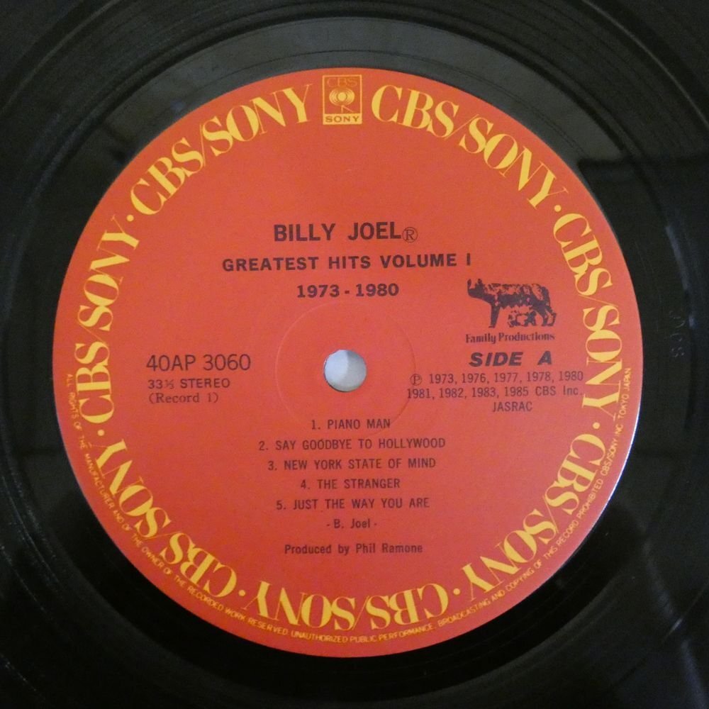 47057695;【帯付/2LP/見開き】Billy Joel / Greatest Hits Volume I & Volume IIの画像3