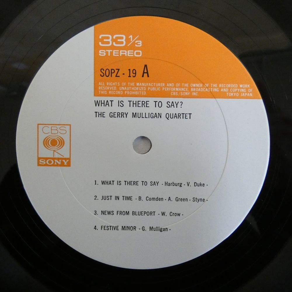 47057897;【国内盤】The Gerry Mulligan Quartet / What is There to Say?_画像3
