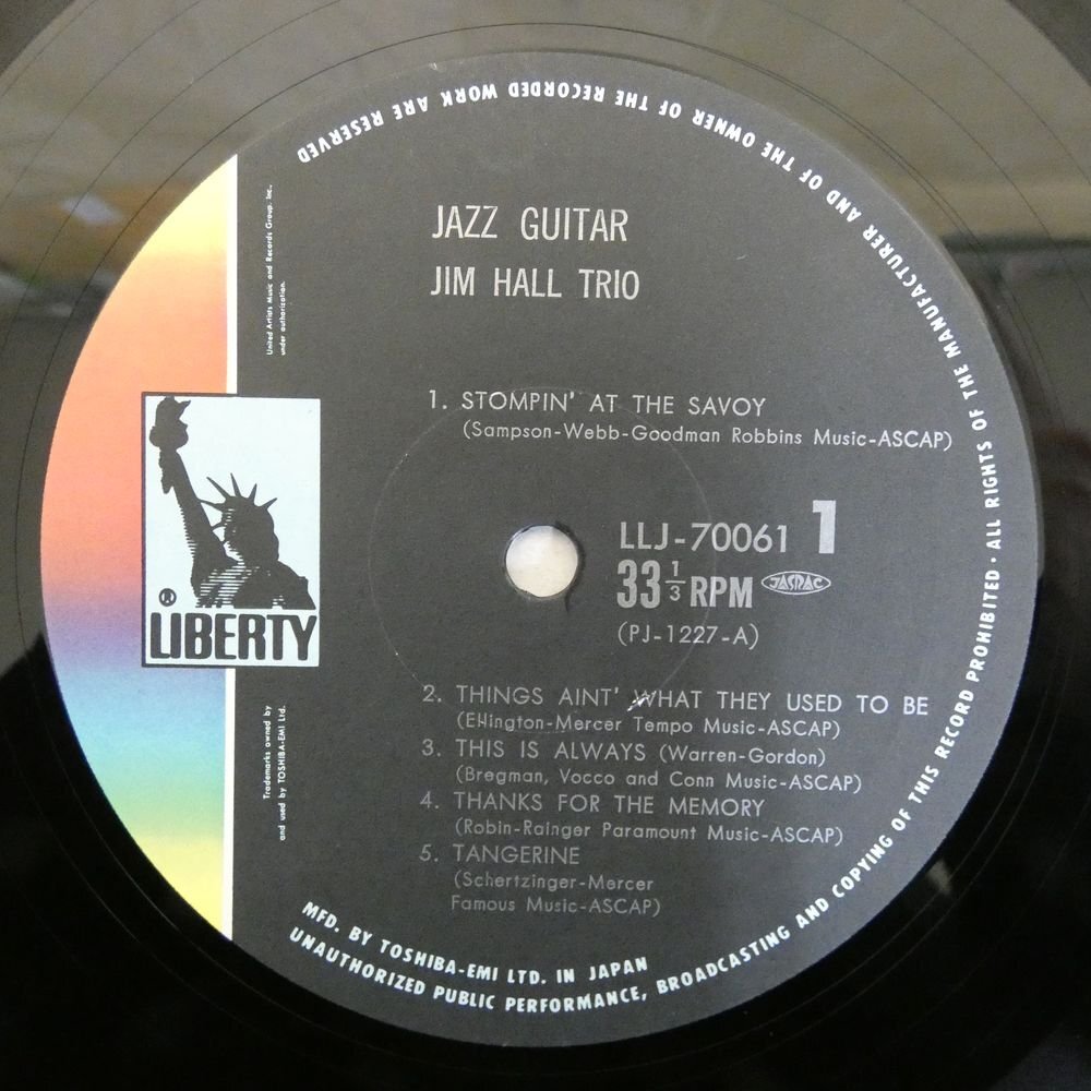 47057867;【帯付】Jim Hall Trio / Jazz Guitarの画像3