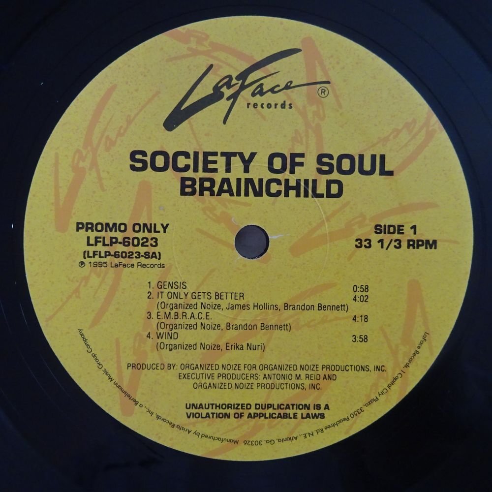 14031009;【USオリジナル/プロモオンリー/2LP】Society Of Soul / Brainchildの画像3