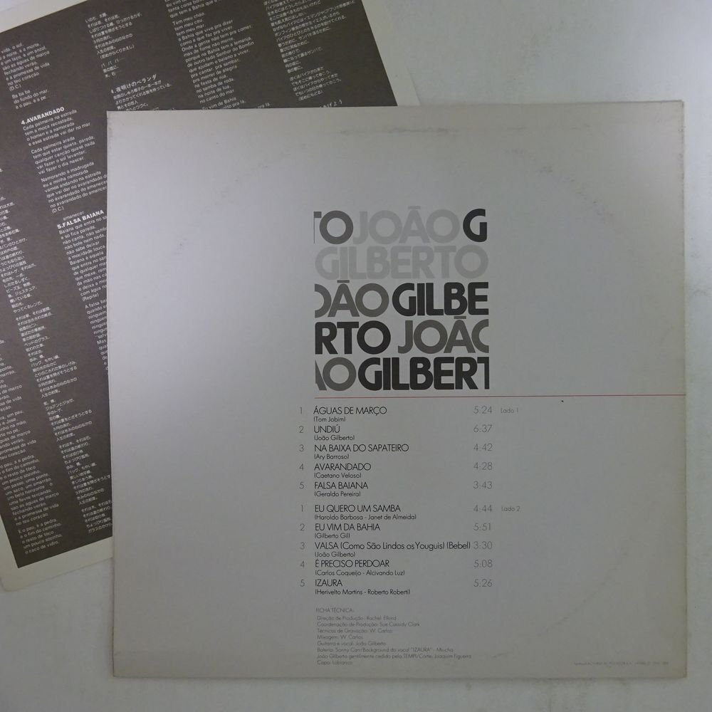 14030999;【国内盤/プロモ/白ラベル】Joao Gilberto /３月の水の画像2