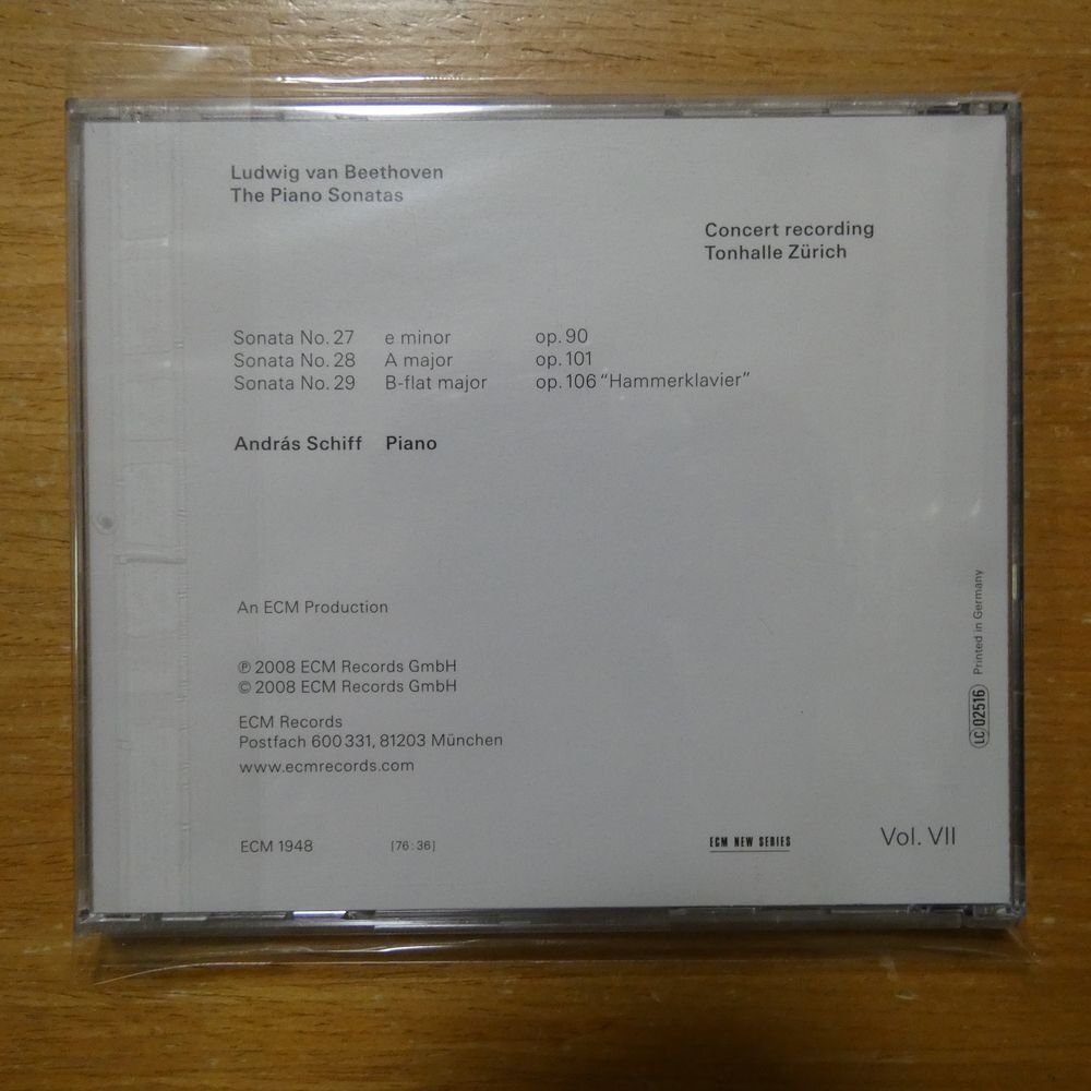 41097911;【CD/独盤/ECMNEWSERIES】SCHIFF / BEETHOVEN:THE PIANO SONATAS,VOL.Ⅶ(ECM1948)の画像2