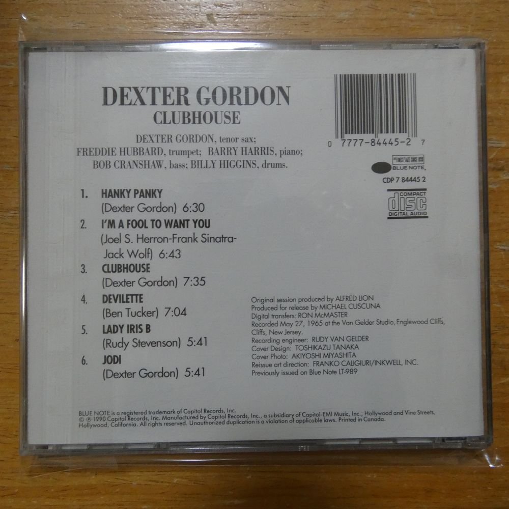 077778444527;[CD]DEXTER GORDON / CLUBHOUSE CDP-7844452