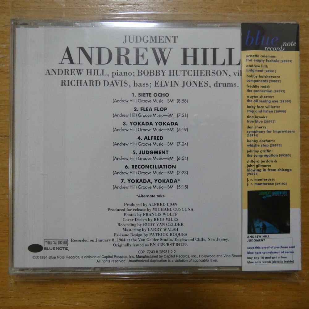 724382898122;【CD】ANDREW HILL / JUDGMENT　CDP-724382898122_画像2