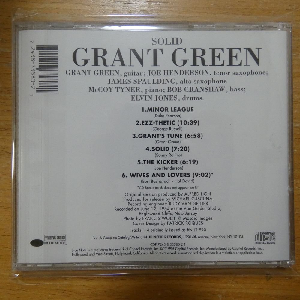 724383358021;【CD】GRANT GREEN / SOLID CDP-724383358021の画像2